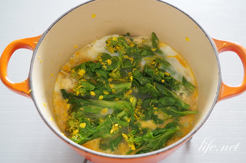 菜の花の卵とじの作り方。めんつゆで簡単にできるレシピ。