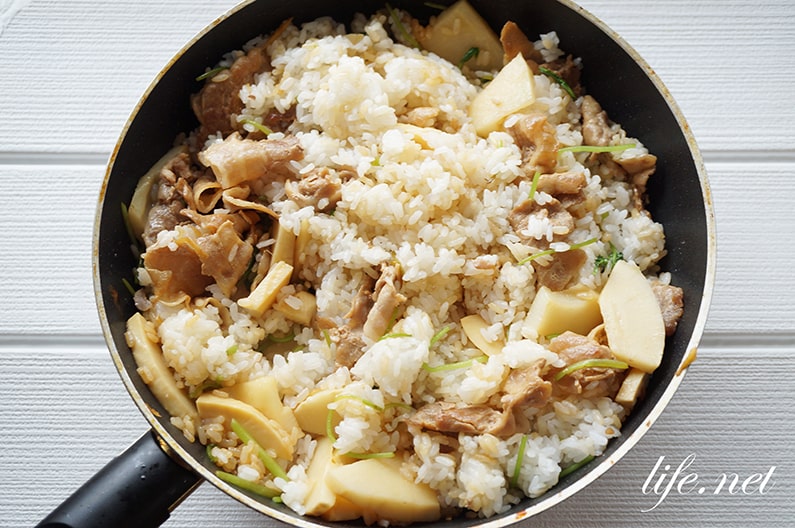 平野レミさんのたけのこ混ぜご飯のレシピ。卵と豚肉入りで豪華！