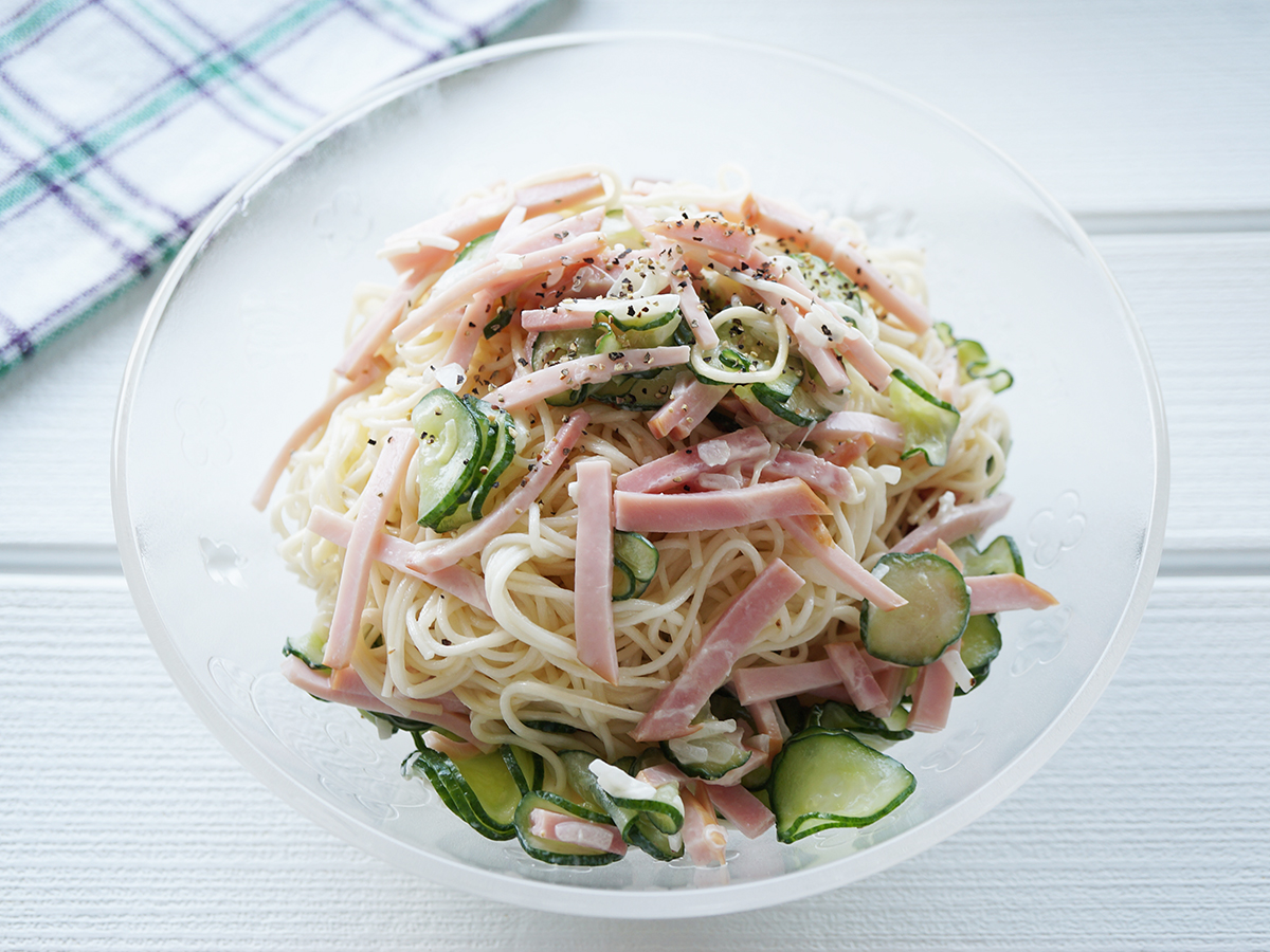 男子ごはんのそうめんサラダの作り方 マヨネーズで和えるだけ Life Net