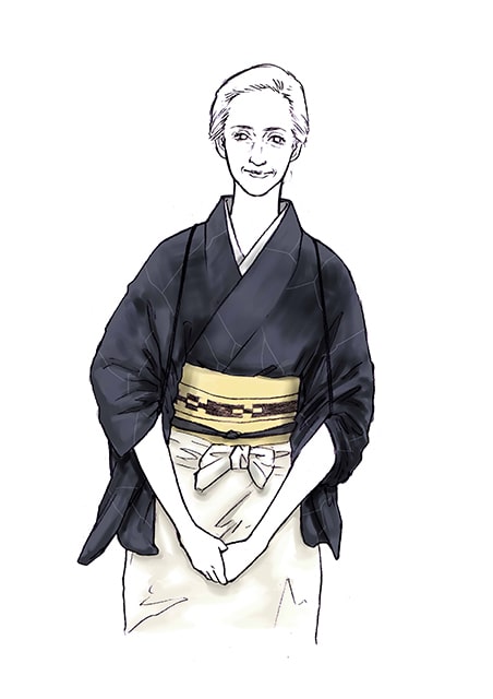 大原千鶴さんの着物が素敵。着物姿に憧れる料理家さん。
