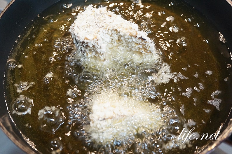 カツオのフレンチレシピ。鰹のレアカツ、生クリーム添えの作り方。