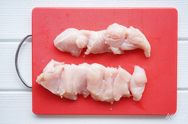 鶏むね肉のそぎ切りの切り方