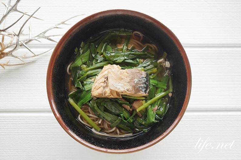 鯖缶ニラそばのレシピ。あさイチで話題の栃木県の郷土料理。