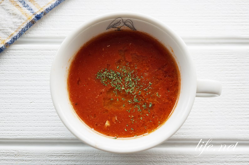 いわし缶のトマトスープのレシピ。缶汁とトマトジュースで簡単。