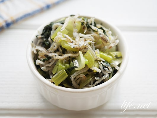 小松菜とちりめんじゃこの生ふりかけのレシピ。日持ちもします。