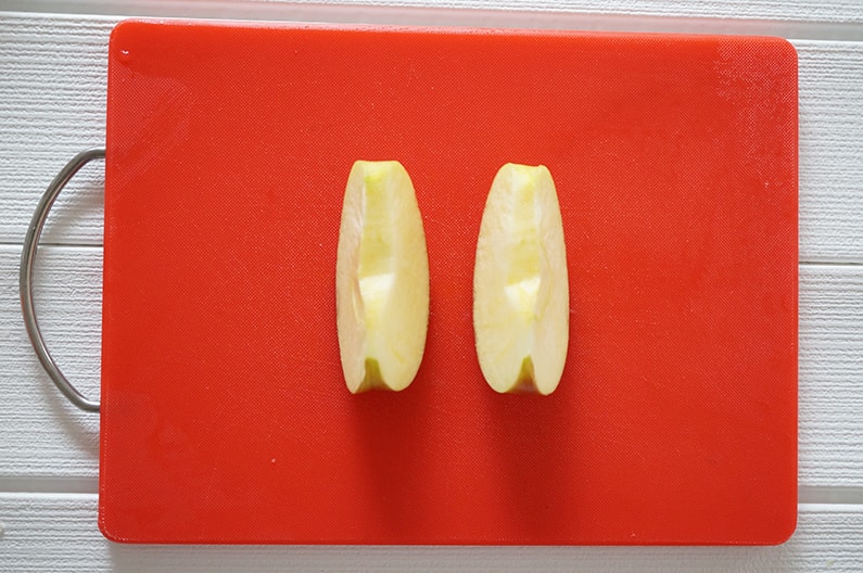 りんごのいちょう切りの切り方