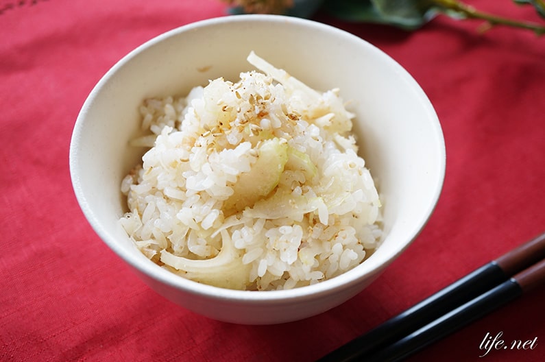 あさイチのセロリとおかかの混ぜご飯のレシピ。ハレトケキッチンで紹介。