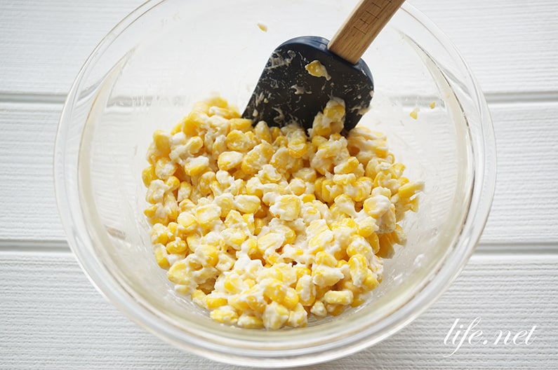 とうもころしのチーズおやきのレシピ。片栗粉と小麦粉で簡単！