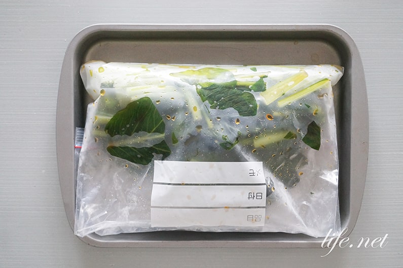 冷凍小松菜のお浸しのレシピ。出汁解凍＆茹でずに簡単！