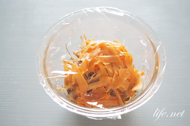 めんつゆで！きんぴらごぼうのレシピ。レンジで簡単にできる作り方。
