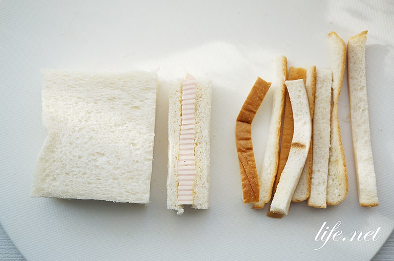 ハムとチーズのミルフィーユサンドイッチのレシピ。お弁当にも！