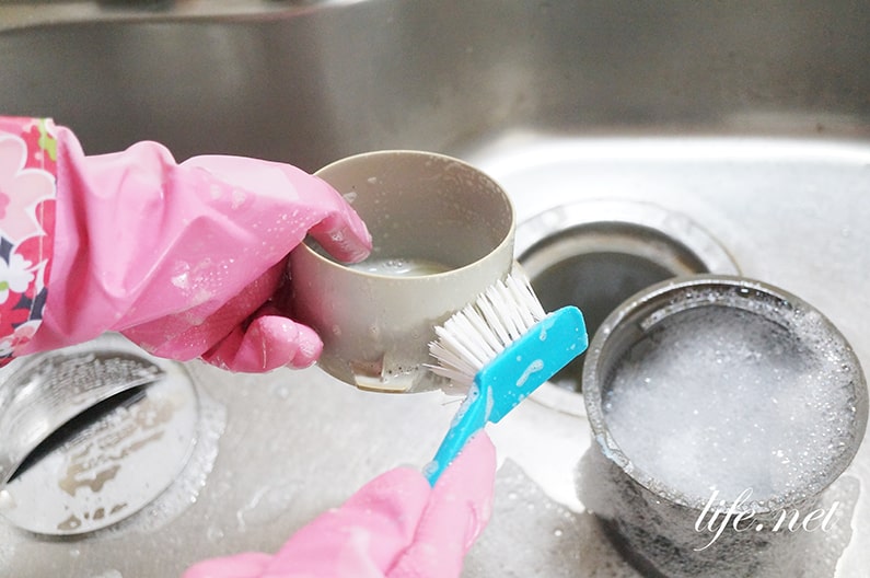 あさイチのキッチン排水トラップの掃除の仕方。過炭酸ナトリウムで！